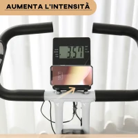 SPORTNOW Cyclette Pieghevole Magnetica 8 Livelli, Display LCD, Rotelle e Sellino Regolabile, Nero(m-9)