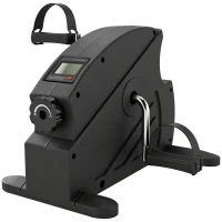 SPORTNOW Mini Heimtrainer Pedaltrainer mit stufenlosem Widerstand LCD-Display 4-fach verstellbaren Pedalriemen Griff(m-1)