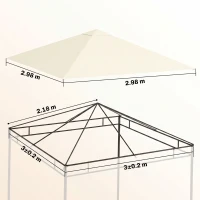 Outsunny 3 x 3(m) Gazebo Canopy Replacement, for 01-0867 - Cream(m-3)