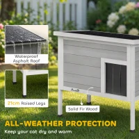 PawHut Outdoor Cat House, Insulated Cat Shelter with Insulated Liner, Waterproof Asphalt Roof, Escape Door, Opening Top(m-5)