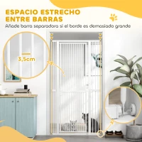 PawHut Barrera para Perros Extra Alta con Ancho Ajustable 77-104 cm Separación 3,5 cm con Montaje a Presión Extensiones Blanco(m-5)