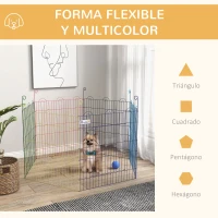 PawHut Parque Plegable para Mascotas Jaula Plegable para Perros de 6 Paneles para Jardín Patio Exterior Ø120x60 cm Multicolor(m-5)