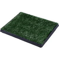 PawHut Inodoro para Perros con Césped Artificial y Bandeja Extraíble Orinal para Entrenamiento de Cachorros 51x63x6 cm Verde(m-1)