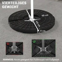 Outsunny Schirmgewicht, Schirmfuß, 4 Teile, befüllbar, für 52 kg Wasser oder 68 kg Sand, 48 x 48 x 8 cm(m-3)
