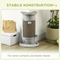 PawHut Krabpaal met speelgoed, inclusief 2 ballen. Zacht pluche, 34 cm x 25,5 cm x 58 cm, Grijs(m-5)