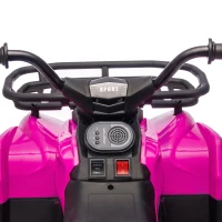 AIYAPLAY 12V Kids Electric Quad Bike, Ride on ATV with Dual Motors, Soft Start, Storage, Music, Lights for 3-8 Years, Pink(m-9)