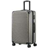 HOMCOM Walizka podróżna twarda powłoka, rozszerzalna walizka na kółkach Trolley 4 kółka z zamkiem TSA 77 cm ciemnoszara(m-12)