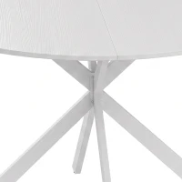HOMCOM Dining Table for 4, 120 cm Industrial Kitchen Table with Wood Effect Tabletop and Steel Legs, White(m-10)