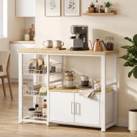 HOMCOM Estantería de Cocina con 3 Cestas Extraíbles Mueble Auxiliar de Cocina con 2 Puertas Estante Abierto 100x35x80 cm Roble(m-8)
