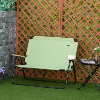 Outsunny 2-Sitzer Campingstuhl, klappbar, mit Getränkehalter, 141 x 67 x 80 cm, Grün(m-10)