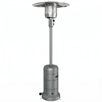 Outsunny Chauffage Extérieur Terrasse Portable 13 kW, Niveaux de Chauffe Réglables, Protection Anti-Basculement, 82x82x223cm Gris(m-1)