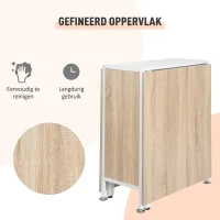 HOMCOM Inklapbare eettafel en bijzettafel met metalen frame, voor keuken of woonkamer, donker hout/wit(m-4)