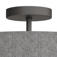 HOMCOM Plafondlamp met dubbele lampenkappen in linnen look, taupe(m-8)
