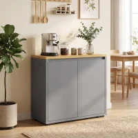HOMCOM Kitchen Sideboard, Storage Cabinet with Double Doors and Adjustable Shelf for Living Room, Entryway, Grey(m-2)