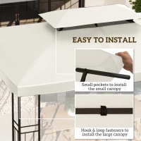 Outsunny 3x4m Gazebo Replacement Roof Canopy 2 Tier Top UV Cover Garden Patio Outdoor Sun Awning Shelters Cream (TOP COVER ONLY)(m-5)