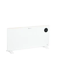 HOMCOM 2000W Electric Convector Heater, Freestanding or Wall Mounted, Space Heater with Adjustable Thermostat, Timer, White(m-1)