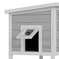 PawHut Outdoor Cat House, Insulated Cat Shelter with Insulated Liner, Waterproof Asphalt Roof, Escape Door, Opening Top(m-13)