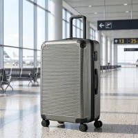 HOMCOM Walizka podróżna twarda powłoka, rozszerzalna walizka na kółkach Trolley 4 kółka z zamkiem TSA 77 cm ciemnoszara(m-2)