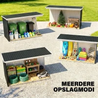 Outsunny Tuinschuur met schuifdeur grijs(m-9)