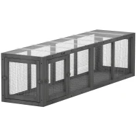 PawHut Katzentunnel Katzenspielzeug aus Holz mit 3 Türen, erweiterbar Spieltunnel für Katzen bis 10 kg, 151,5 x 38,5 cm Grau(m-1)