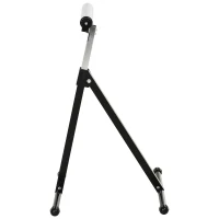HOMCOM Soporte de Rodillo Plegable y Ajustable en Altura de 68-110 cm con Manivela de Bloqueo Carga Máx. 60kg / 90kg Caballete Telescópico Negro y Plata(m-8)