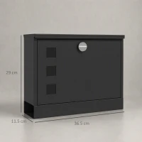 HOMCOM Cutie Postala de Perete 36,5x11,5,5x29cm, Negru(m-3)