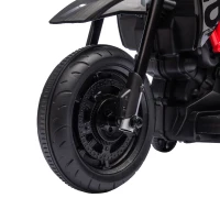 AIYAPLAY 6V Kids Electric Motorbike with Training Wheels, Headlight, Music, Horn for 80-110 cm Height, 18 Months-4 Years, Black(m-11)