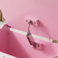 AIYAPLAY Storage Chest, Wooden Toy Chest with Lid, Flip-Top, Security Hinges and Anti-Pinch Design for Kids, Pink(m-9)