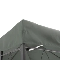 Outsunny Copertura per Gazebo 4x3 m a 2 Livelli in Poliestere con Cinghie e 10 Fori di Drenaggio, Grigio Scuro(m-8)