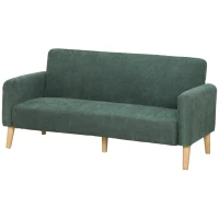 HOMCOM 2 Seater Sofa, Velvet Small Couch with 20cm Thick Padding, Wide and Deep Seat, Dark Green(m-1)