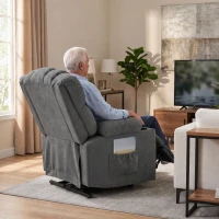 HOMCOM Fotoliu electric cu funcție de ridicare, masaj și încălzire, fotoliu relax pentru seniori, cu arcuri pocket, Gri(m-4)