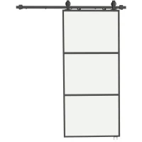 HOMCOM Ușă Glisantă Exterioară pentru Perete 91.4x203.2cm In Sticlă Mată Per Bucătărie(m-11)