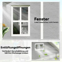 Outsunny Gartenhaus, Gartenschuppen mit Fenster, verschließbare Tür, Kunststoff, Grau(m-7)