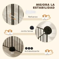PawHut Parque Metálico para Animales Pequeños de 12 Paneles Desmontable Diseño DIY para Erizo 140x70x35 cm Negro(m-6)