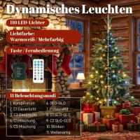 HOMCOM Kunstkerstboom 120 cm met 110 leds, 147 takpunten, 2 lichtkleuren en afstandsbediening(m-5)