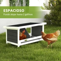 PawHut Ponedero para Gallinas de Madera Caja Nido para 2 Gallinas con 2 Departamentos y Techo Asfáltico Gris(m-4)
