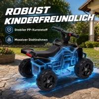 AIYAPLAY Kinder Quad Elektro 6V Kinderquad mit Lithium-Akku Vorwärtsfunktion Lenkerknopf-Steuerung 1,5-2 Jahre Schwarz(m-7)