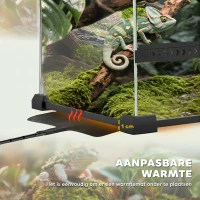 PawHut Glazen Terrarium voor Reptielen, verhoogde & waterdichte bodem, knopslot(m-7)