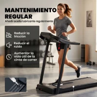 HOMCOM Cinta de Correr para Casa 1-12 KM/H 1,5HP con 12 Programas Ruedas Pantalla LED y Soporte para Móvil para Hogar Oficina(m-5)