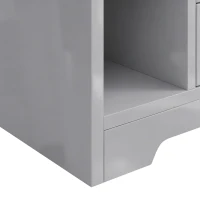 HOMCOM Bedside Table, Small Bedside Cabinet with 2 Drawers and Storage Shelves, Modern Nightstand for Bedroom, Grey(m-12)