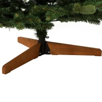 HOMCOM Kunstkerstboom 180 cm, edelden, vol model met scharnierende takken, 961 takpunten, inklapbare houten standaard, groen(m-10)