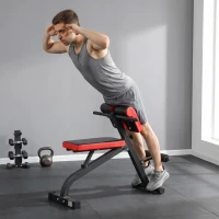 SPORTNOW Roman Chair Hyperextension Bank & Hantelbank Klappbar Trainingsbank, Multifunktion Fitnessbank bis 300 kg(m-8)