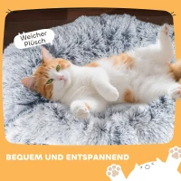 PawHut Kattentunnel, Pluche stof, Kussen, Opvouwbaar, Metalen frame, Kattenhol, Lichtgrijs(m-5)