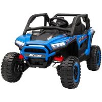 AIYAPLAY Kinderauto Elektro-UTV, 5-7 km/h, 2-Sitzer, Fernbedienung, Musik, Lichter, 1h Fahrtdauer, Blau(m-11)