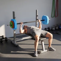 SPORTNOW Set de Pesas Ajustables con Barra de Acero de 140 cm 8 Discos de 5kg 2,5kg 1,25kg 2 Clips para Casa Gimnasio(m-9)