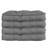 Outsunny Conjunto de Cojines para Sillas de Comedor y Jardín Impermeable con 2 Amarres de Fijación 42x42x5 cm Gris Oscuro(m-10)