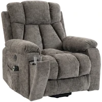 HOMCOM Fauteuil relax Fauteuil TV avec releveur, massage & chaleur, fauteuil pour seniors avec assise large et profonde, port USB(m-8)