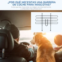 PawHut Barrera Protectora de Coche para Perros Reja de Protección Universal de Acero para Maletero Equipaje Automóvil Ajustable en Ancho y Altura 87-135 x 85-120 cm Negro(m-6)