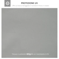 Outsunny Copertura per Gazebo 4x3 m a 2 Livelli in Poliestere con Cinghie e 10 Fori di Drenaggio, Grigio(m-5)