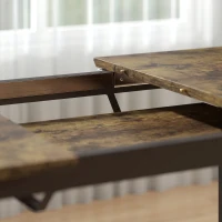 HOMCOM Uitschuifbare eettafel 140-180 cm voor 6-8 personen, rechthoekig in industrieel design met stalen frame, tijgerhoutlook(m-10)